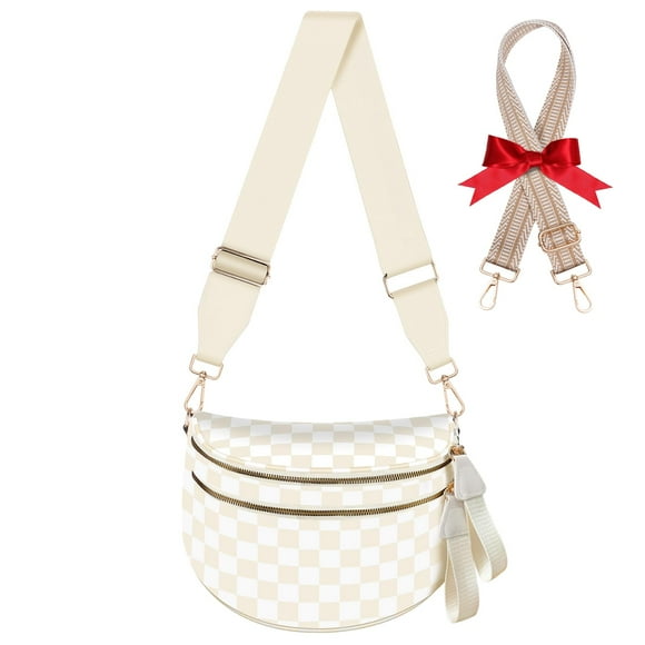 Bandolera X-KIDS de nailon a cuadros para mujer con correa adicional