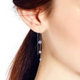 thumbnail image 5 of Aeravida Graduated Tiers Lavender Cubic Zirconia Sterling Silver Threader Earrings | Elegant Sterling Silver Threader Earrings | Earrings for Women | Threader Earrings | Casual Threader Earrings, 5 of 5