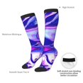 thumbnail image 6 of Fotbe Swirl Print Blue Purple1 print Women's Men's Novelty Crew Socks Cotton Socks Knee High Socks for Walking,Running,Nurses,Pregnancy, 6 of 8
