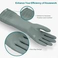 thumbnail image 5 of DABOGOSA Mamison 2 Pairs Reusable Waterproof Household Dishwashing Cleaning Rubber Gloves, Non-Slip Kitchen Glove (Grey, Medium (Pack of 2)), 5 of 7