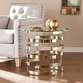 thumbnail image 2 of Southern Enterprises 23.25" Champagne Gold and Clear Contemporary Round End Table, 2 of 2