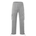 thumbnail image 4 of QATAINLAV Big and Tall Men's Cargo Pants with Multi Pockets Casual Drawstring Elastic Waist Joggers Sweatpants Solid Color Straight Leg Hiking Pants Daily Sales Clearance Gray XXXXL, 4 of 5