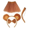 thumbnail image 1 of Disfraz de mono animal para niños Yinane conjunto de tutú con Diadema de orejas de mono marrón oscuro, 1 of 8