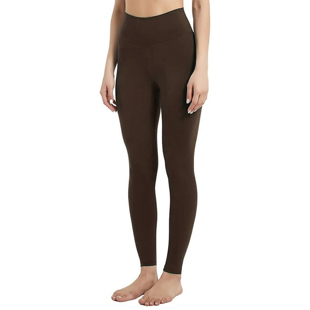 YOGA Naked Feeling Workout pants -Comfortable breathable Warm High waist  tight pants-Dark brown 