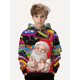thumbnail image 3 of Sudadera con capucha para niños con estampado navideño de Papá Noel y renos, sudadera informal de manga larga para niños, sudadera para niños, tops de primavera y otoño, 3 of 5