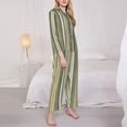 thumbnail image 3 of Balery Colourful stripes Conjunto de Pijama con Estampado para Mujer, Conjunto de Dos Piezas con Manga Larga, Ropa de Dormir Suave con Bolsillos, Pijamas Cómodos-XX-Large, 3 of 7