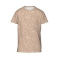 thumbnail image 4 of Wukai Beige Sparkling Glitter Youth Unisex Short Sleeve T-Shirt for Boys, Girls, Teens, and Kids-Large, 4 of 7