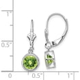 thumbnail image 2 of 14K White Gold 6mm Peridot Leverback Earrings (25 X 7) Made In United States xlb101wpe, 2 of 5