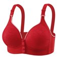 thumbnail image 2 of Women's 1PC Daily Leisure Bra, Wirefree Front Closure Bra, Seamless Comfort Support Bra, Plus Size Anti-Sagging Underwear for Women Daily Wear Bras | TruBelle,Red 42, 2 of 9