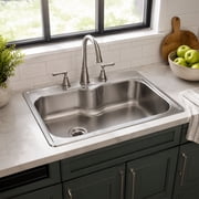 Stainless Steel Single Bowl Drop-In Kitchen Sink, 18-Gauge 304, 3-Hole, 33 x 22 x 8 in.