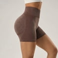 thumbnail image 5 of High Waist Yoga Shorts for Women Workout Running Gym Fitness Stretchable Booty Lifting Athletic Pants with Control Seamless Compression ActivewearBrownL, 5 of 7