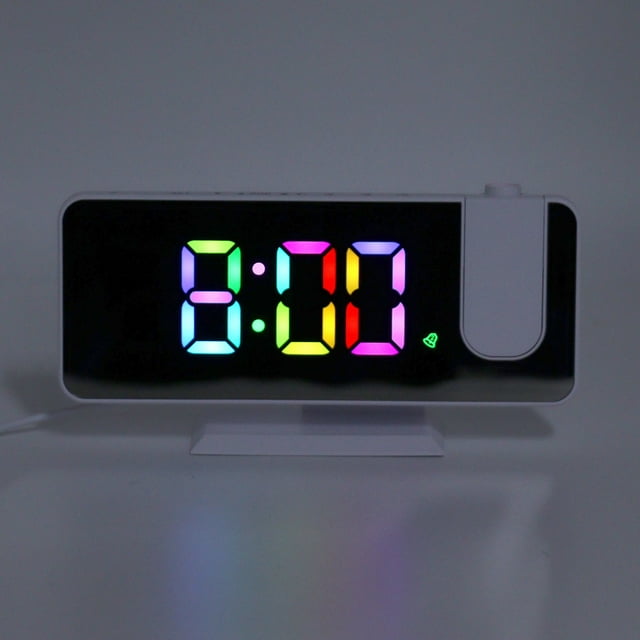 Réveil Miroir, Horloge Miroir Numérique avec Grand Écran RGB Coloré Gradient Projection Réveil pour Chambre à Coucher