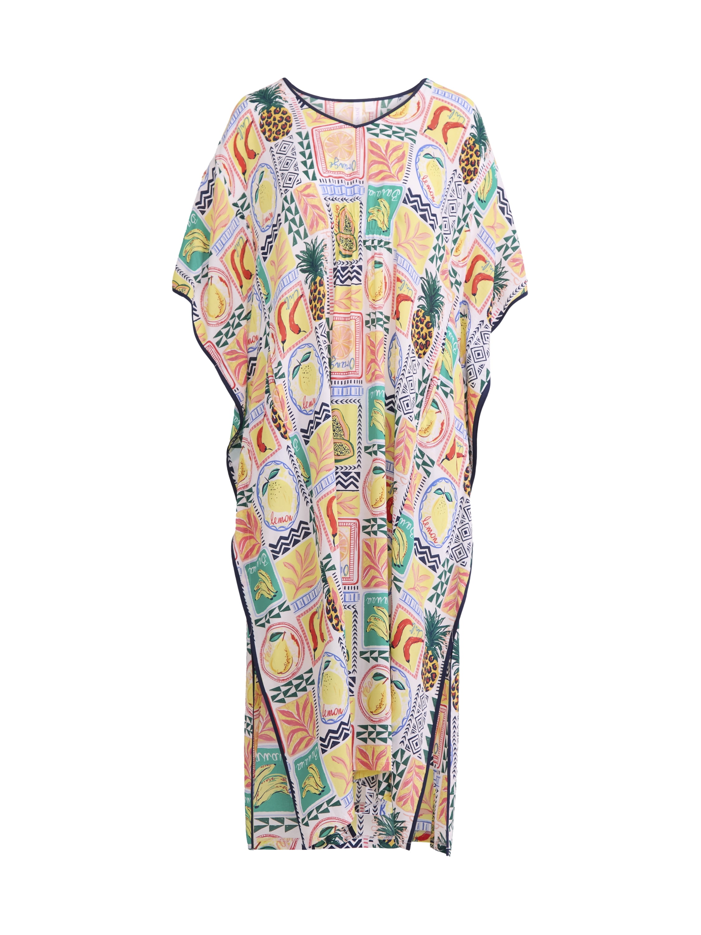 Joyspun Women’s Sleepwear Woven 46” Caftan Nightgown, S-4X