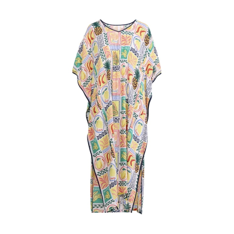◆睡眠shop◆ Joyspun Women's Woven Caftan Nightgown 46 inch Maxi