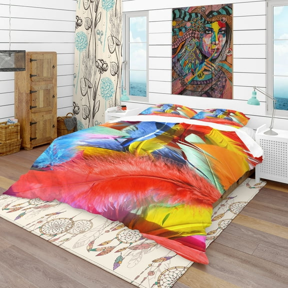 Designart 'Feathers Texture' Southwestern Duvet Cover Set