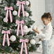 thumbnail image 5 of Paquete de 12 lazos de terciopelo para árbol de Navidad | Adornos navideños de tela suave con lazos retorcidos | Envoltorio de regalo reutilizable, guirnaldas decorativas para fiestas y decoración, 5 of 7