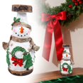 thumbnail image 2 of WMGHA Santa and Snowman Candlestick Carved Wood-Look Decorative Pillar Candle Holder Stand w/Traditional Santa Head Christmas Decor - Rustic Classic Elegant Mantel,Table Centerpiece Home Decor, 2 of 9
