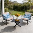 thumbnail image 5 of Outdoor Patio Cushion Covers 4 Pack Blue Ocean Waves Patio Chair Cushion Covers with Ties and Zipper Beach Ombre Waterproof Outdoor Seat Cushion Covers for Patio Furniture 20"x18", 5 of 8