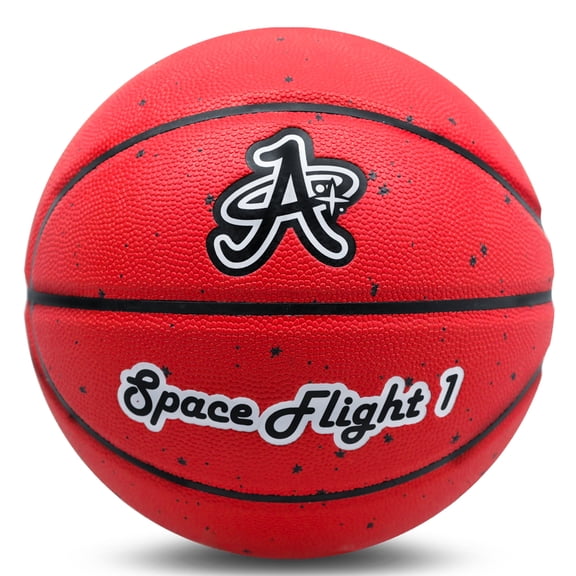 Space Flight 1 Basketball, Official Size 7 Leather (Mars Red)
