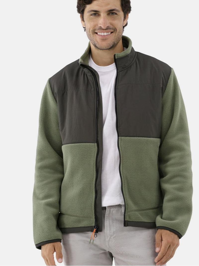 Ozark Trail Men's Mixed Media Fleece Jacket, S-3XL, Lightweight