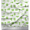 thumbnail image 1 of Soimoi Green Modal Satin Fabric Vehicles,Trophy & Football Sports Printed Fabric 1 Yard 42 Inch Wide, 1 of 1