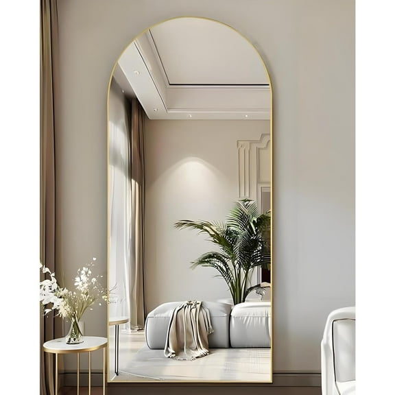 71"x32"Floor Mirror Full Length,Arched Full Length Mirror with Stand,Full Body Mirror,Hanging or Large Leaning for Bedroom Living Room Gold