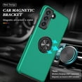 thumbnail image 4 of Shockproof Case for Samsung Galaxy S21 5G, [Built-in Camera Cover] Military Grade Phone Case Cover with Embedded Metal Ring Stand Kickstand [Support Magnetic Car Holder] for S21, Green, 4 of 13
