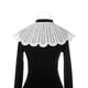 thumbnail image 3 of INSPIRE CHIC Cuello falso desmontable, chal pequeño de punto con bordado de encaje, cuello falso estilo Peter Pan para blusa blanco-2, 3 of 5