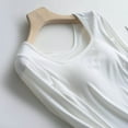 thumbnail image 5 of ZyeKqe Pajamas Tops for Women Built in Bras Long Sleeve Sleep Shirts Square Neck Undershirts Basic Layers Soft Loungewear, 5 of 5