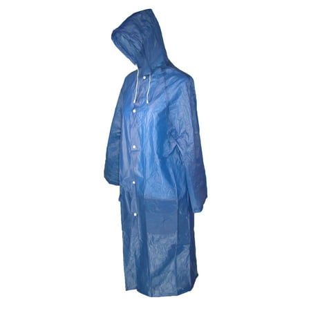 Women's Vinyl Clear Hooded Raincoat,  Navy