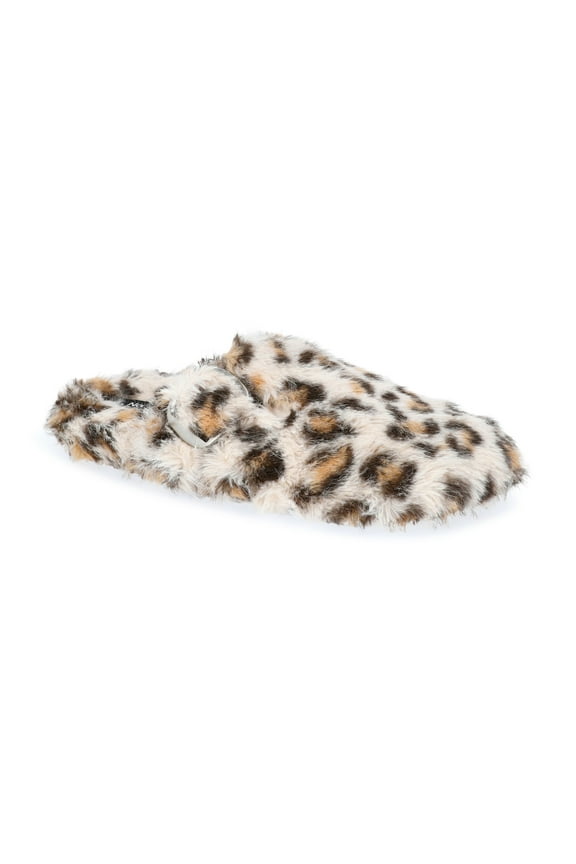 Women's Faux Fur Buckle Clog Slippers