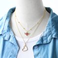 thumbnail image 3 of Exquisitos Collares De Corazón Fucsia De Cristal CZ Para Mujer/Alas De Ángel Chapados En Oro De Cobre/Joyería Dainty nken15, 3 of 4