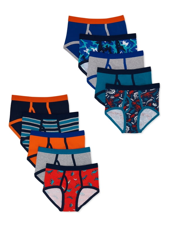 Boys Brief Underwear, 10-Pack, Sizes S-XL