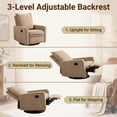 thumbnail image 5 of REHOUSING Adult Velvet Nursery Rocking and Swivel Recliner with Foot Rest, Brown, 5 of 10