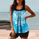 thumbnail image 4 of Modesto Trajes de Baño para las Mujeres Multicolor Patrón de Impresión, Pantalones Cortos de Cintura Alta Y Sling Top para la Playa, Piscina Y Regalos de Vacaciones, 4 of 6
