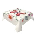 thumbnail image 2 of YFYANG Square Polyester Table Cloth, 54" x 54" Reusable Table Cover Kitchen Dining Room Spring Butterfly Flower Doodle Decorative Tablecloths for Tables of 2-4 People, 2 of 8