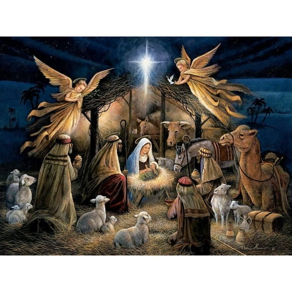 Bits and Pieces 300 Piece Jigsaw Puzzle for Adults “In The Manger” by Ruane Manning 18" x 24"