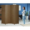 thumbnail image 2 of YRLLENSDAN Partition Room Dividers with 4 Panels, Wood Folding Privacy Screen for Room Portable Room Divider Screen Freestanding Decorative Privacy Dressing Screen for Bedroom, Living Room, Office, 2 of 8