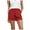 Red, variant on Women's Stretchy Twill Mid-Rise Shorts with Side Pockets - Soft Brushed Fabric, Flattering Fit Casual Shorts for Summer Walking & Errands,Army Green L