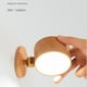 thumbnail image 4 of Aplique de Pared LED Recargable, LáMpara de Noche Montada en la Pared con Puerto USB, Bola MagnéTica Giratoria 360, Luz InaláMbrica, Madera de Sapeli, 4 of 5