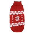 thumbnail image 1 of Unique Bargains Pet Dog Pug Yorkie Ribbed Hem Turtleneck Apparel Clothes Sweater Red White S, 1 of 2