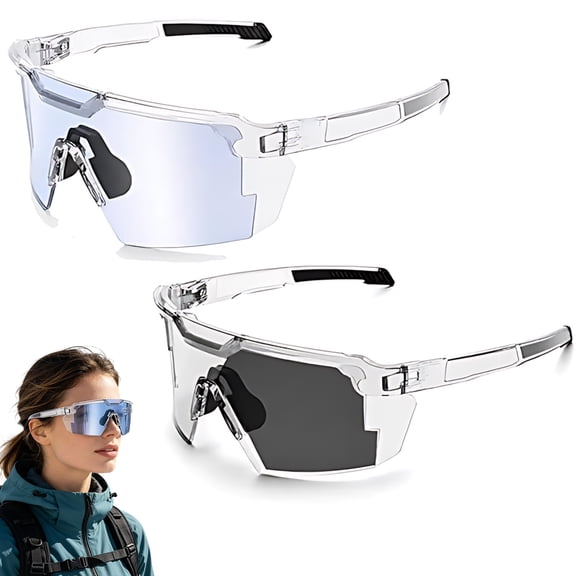 Luckky UV400 Photochromic Polarized Safety Glasses,Impact Resistant PC Lens,Transition Sunglasses,Protective Eyewear for Outdoor Sports,Daily Use & Working Activities