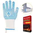 thumbnail image 3 of Guantes para barbacoa QUWIN, resistentes al calor extremo (800 °C), color azul, 3 of 3