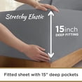 thumbnail image 2 of Crescent Bedding 2-Piece Gray Solid Print Knit Fitted Sheets, Twin-XL - Hypoallergenic, 15" Deep Pocket, 2 of 6