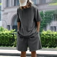 thumbnail image 6 of Dagugfen Sets for Men Trendy Shortsuits Crewneck Tshirts and Knee Length Shorts Casual Work Travel Outfits Fashion, 6 of 7