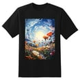 thumbnail image 2 of Plus Size Shirt for Women Oversized Black Tops for Women Short Sleeves Shirt for Women Colorful Flowers2 T Shirt Crewneck Shirt for Women M, 2 of 5