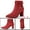 Red, variant on Unique Bargains Women's Pointed Toe Chunky Heel Zipper Ankle Boots Red 8