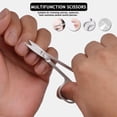 thumbnail image 4 of Travel Manicure Set Professional Nail Clipper Kit-5 Pieces Stainless Steel Kit, Women Men Grooming kit With Care Tools Beauty Scissors Tweezers (Silver Pink), 4 of 5