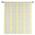 thumbnail image 2 of Yellow Grey Botanical Semi Sheer Curtains Drapes for Living Room,Bedroom,French Doors Window 45 Inches Long,Pastoral Spring Summer Leaf Aesthetics Rod Pocket Chiffon Curtain Drapery Voile Panel, 2 of 6