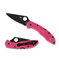Spyderco Delica 4 Lightweight Folding Knife 2.9" S30V Black TiCN Plain Blade, Pink FRN Handles, Lockback - C11FPPNS30VBK